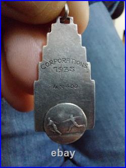 Lot de 2 médailles anciennes Athlétisme 1936 & 1938 Art Déco Rare