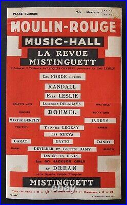 MOULIN ROUGE Revue MISTINGUETT Music Hall illustrateur GESMAR Art Déco éventail