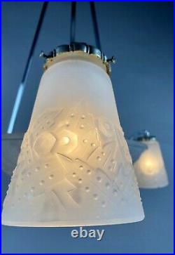 MULLER FRERES LUNEVILLE ART DECO Chandelier Ceiling Light plafonnier Lampe Lustre