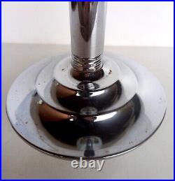 Magnifique Ancien Cendrier Sur Pied Culbuto Chrome Art Deco Moderniste Bauhaus