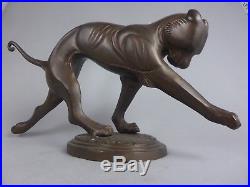 Magnifique Bronze D'art Panthere Art Deco Panther Brass