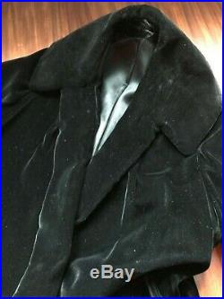 Manteau couture époque Art déco en velours noir
