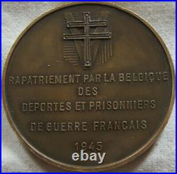 Med13224 Medaille Art Deco Rapatriement Par La Belgique Deportés 1945 P. Turin