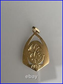 Médaille religieuse ancienne or 18 art deco
