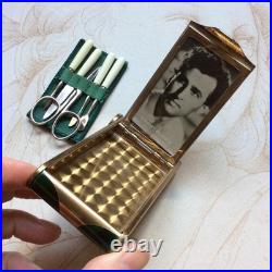 Minaudière Emaillée Ancienne Poudrier Etui Manucure Rouge Lèvre 1930 Art Déco Minaudière Emaillée Ancienne Poudrier Etui Manucure Rouge Lèvre 1930 Art Déco