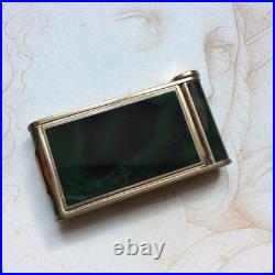 Minaudière Emaillée Ancienne Poudrier Etui Manucure Rouge Lèvre 1930 Art Déco