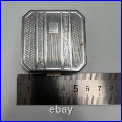 Miroir étui à poudre compact Art Déco vintage ton cuponicol cadeau de collection