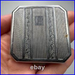 Miroir étui à poudre compact Art Déco vintage ton cuponicol cadeau de collection