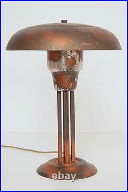 Moderniste Art Déco Aluminium Industrie Regardez Lampe de Table Bureau 1930