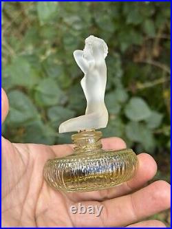 Molines Jolie Marquise années 1930 Femme Art Deco & Flacon De Parfum Verre