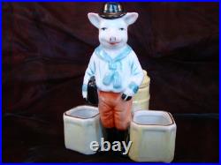 Moutardier Sel Poivre Figurine Cochon Ecolier Style Art Deco-allemand Style Art