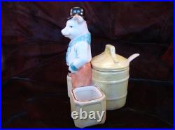 Moutardier Sel Poivre Figurine Cochon Ecolier Style Art Deco-allemand Style Art