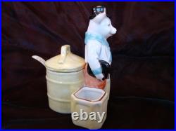 Moutardier Sel Poivre Figurine Cochon Ecolier Style Art Deco-allemand Style Art