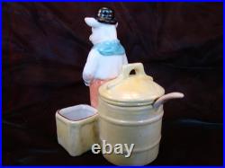 Moutardier Sel Poivre Figurine Cochon Ecolier Style Art Deco-allemand Style Art