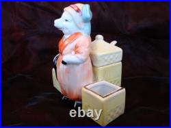 Moutardier Sel Poivre Figurine Cochon Ecoliere Style Art Deco-allemand Style Art