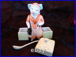 Moutardier Sel Poivre Figurine Cochon Ecoliere Style Art Deco-allemand Style Art