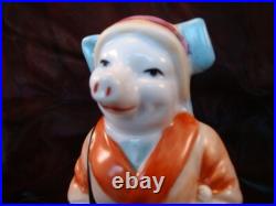 Moutardier Sel Poivre Figurine Cochon Ecoliere Style Art Deco-allemand Style Art