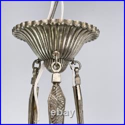 Muller Fréres Art Déco Plafonnier/Lustre Deckenlampe, 1930er, Argenté