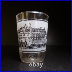 N23.389 art déco table verre collection château Amboise France blanc transparent N23.389 art déco table verre collection château Amboise France blanc transparent