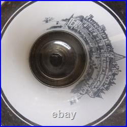 N23.389 art déco table verre collection château Amboise France blanc transparent N23.389 art déco table verre collection château Amboise France blanc transparent