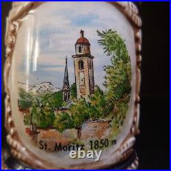 N9577 chope bière céramique faïence Saint Moritz France 2006 bistrot art déco