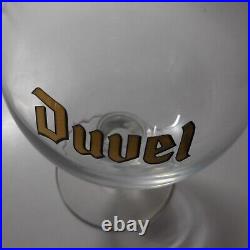 N9865 verre bière Duvel dorure or fin blanc transparent vintage bistrot art déco