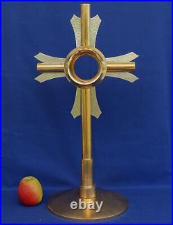 OSTENSOIR Monstrance Laiton Doré et Argenté 57cm Reliquaire Art-Déco ca 1930