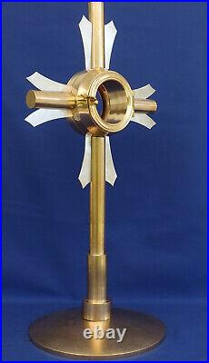 OSTENSOIR Monstrance Laiton Doré et Argenté 57cm Reliquaire Art-Déco ca 1930