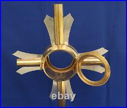 OSTENSOIR Monstrance Laiton Doré et Argenté 57cm Reliquaire Art-Déco ca 1930