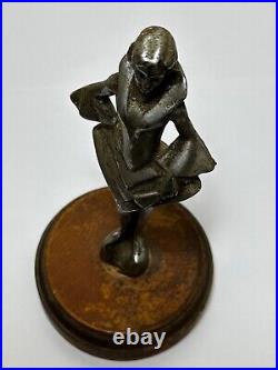 Original Art Déco Britannique Chromé Bronze Lady Dancer Voiture Mascot Figurine