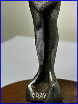 Original Art Déco Britannique Chromé Bronze Lady Dancer Voiture Mascot Figurine