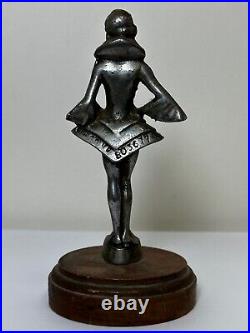 Original Art Déco Britannique Chromé Bronze Lady Dancer Voiture Mascot Figurine