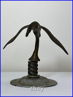 Original Art Déco Britannique Rare Ornithology Cigogne Oiseau Mascotte Figurine