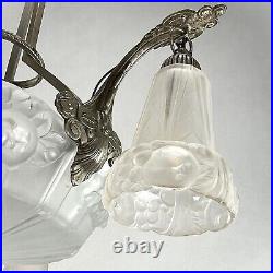Original Art Déco Lustre Lampe à Suspension Lampe Plafond