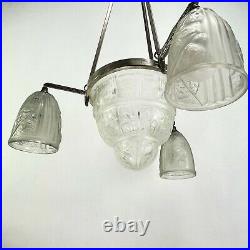 Original Art Déco Lustre Lampe à Suspension Magnifique Lampe Plafond