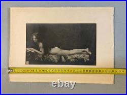 Originale Photo 1920 Femme Art Deco Photographie Nu Nue Erotique Ancien Allongé