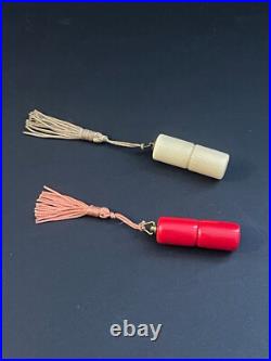 Paire boites style Art Déco bakelite Air France porte-cigarettes collection