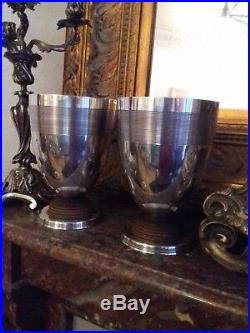 Paire de Vases Coupes Art Déco Christofle Luc Lanel Collection Ondulation 1940
