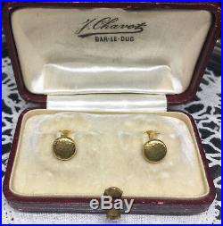 Paire de boutons de col anciens or 18k 750 gold Art Deco collar studs buttons