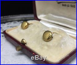 Paire de boutons de col anciens or 18k 750 gold Art Deco collar studs buttons