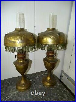Parisiennes Lampes A Pétrole Anciennes Laiton Old Collection Oil Brass Lamp