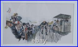 Paul Dobert Le Cyclisme Tableau Lithographie Objet de Collection Art Déco Ann