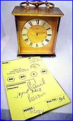 Pendulette Pendule Watch Clock Jaquet Droz Officier 8 Jours Vintage