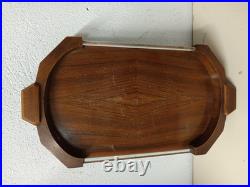 Plateau Art Déco Français En Chêne, Années 1940
