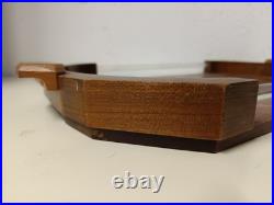 Plateau Art Déco Français En Chêne, Années 1940