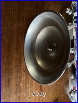 Porte-Bougie Art Déco Chrome Antique Fait Main Original, Pays-Bas 1920, Moyen