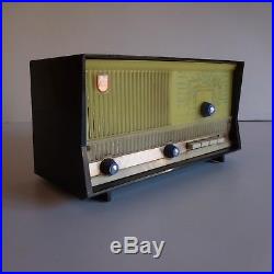 Poste radio bakélite Philips art déco 1950 vintage XXe France