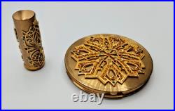 Poudrier Et Etui Rouge A Levre Manque Vintage Dore Art Deco