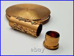 Poudrier Et Etui Rouge A Levre Manque Vintage Dore Art Deco