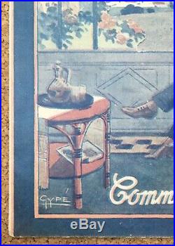 Publicité Art Déco automobile ancienne voiture Mathis couple fauteuil Gypé 1923